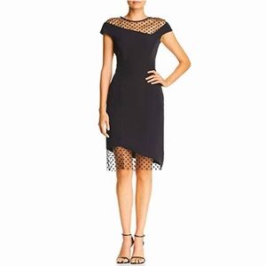 NWT Milly Lillian polka dot mesh Dress, Black, Size 2